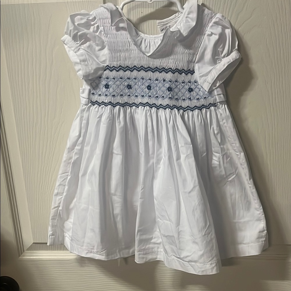 White smocked dress